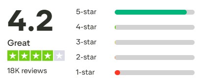 תצוגת דירוג לקוחות לדוגמה (Trustpilot)